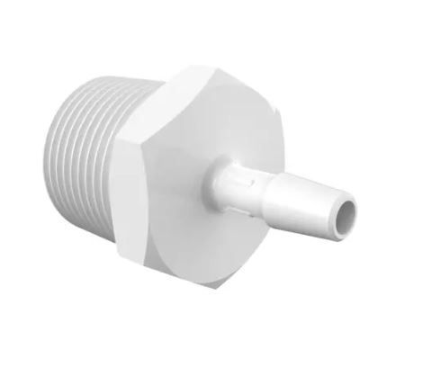 Adapter 3/4 NPT Thread x 1/4 Barb in Non-Animal Derived Polypropylene