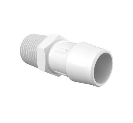 Adapter 1/2 NPT Thread x 3/4 Barb in Non-Animal Derived Polypropylene