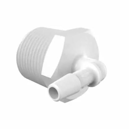 Elbow 3/4 NPT x 1/4 Barb in White Polypropylene