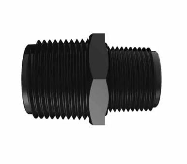 Conversion Nipple 1 NPT x 3/4 NPT in Black Nylon