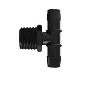 Black Nylon Tee 1 NPT x 3/4 Hose Barb