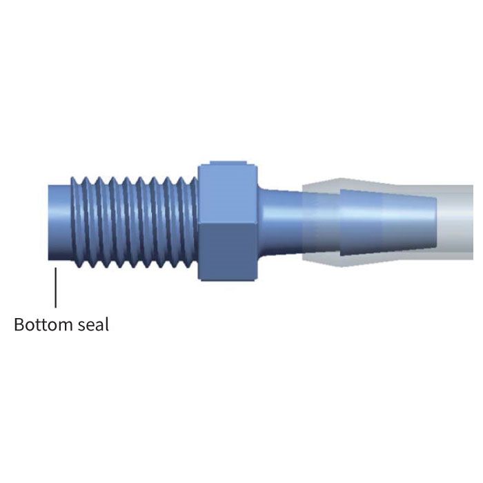 Thread to Barb Fitting M6 Bottom Sealing Rotating - 4.0mm ID - Polypropylene