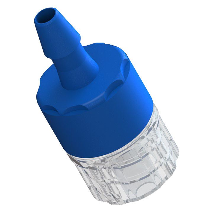 Single Use Disk Check Valve 1/8 Barb to Luer Lock Male - ABS Body with Polystyrene & Silicone Disc 0.2 - micron filter