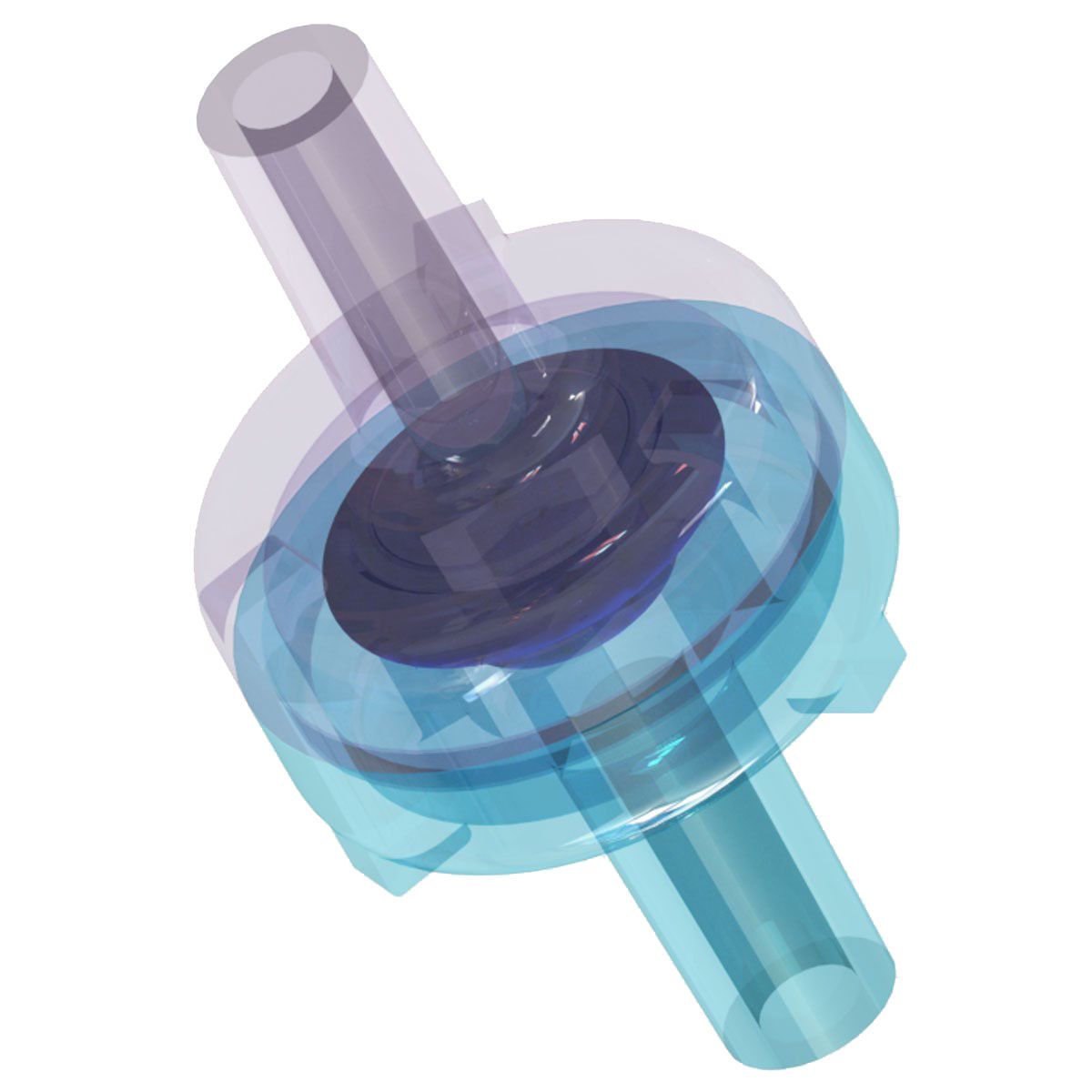 Single Use Disk Check Valve 3.3mm Tube Stem - Polycarbonate Body