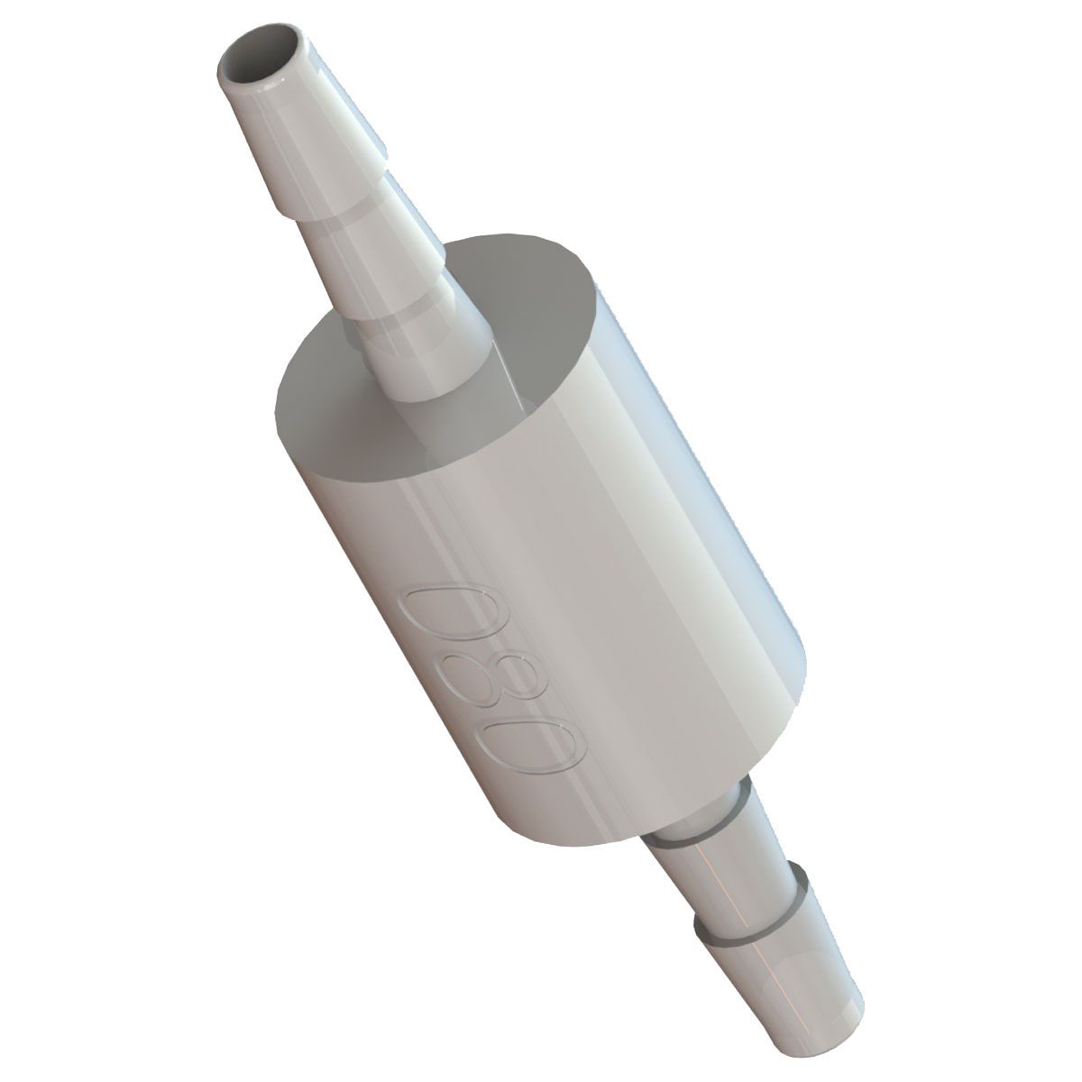 In-Line Miniature Disposable Filter -  80 Micron Dutch Weave Stainless Steel Screen - 1/16 (1.6mm) Barbed Ports - Polycarbonate