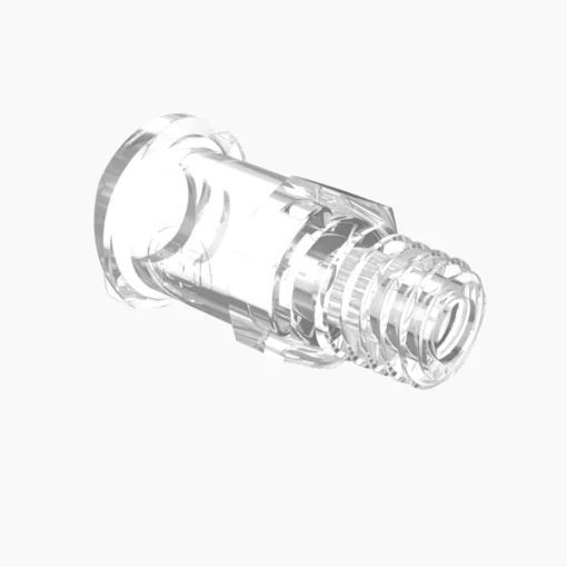 Female Luer to 10-32 Special Tapered in Medical Nylon Cleanroom Manufactured.