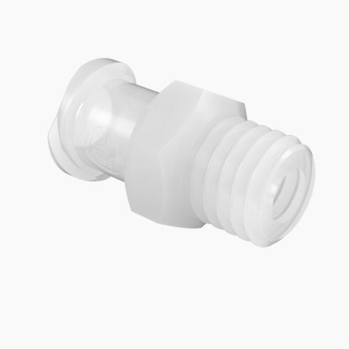 Female Luer to 1/4-28UNF in Natural Kynar Cleanroom Manufactured.