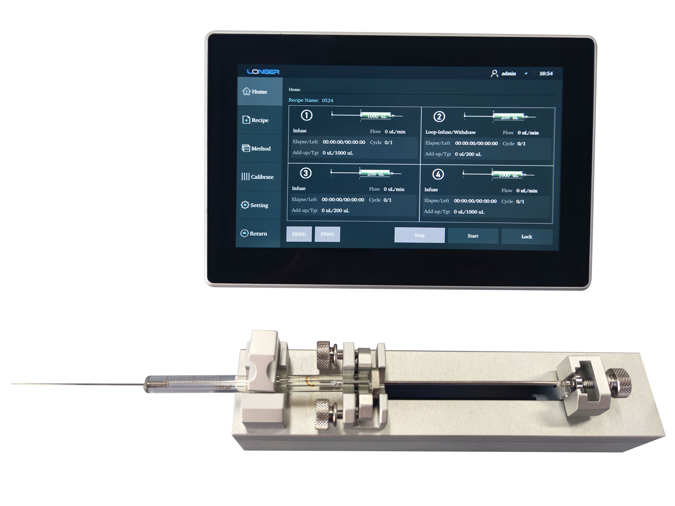 Microfluidic Syringe Pump - High precision and pulseless delivery - 15N - Syringes up to 250µl