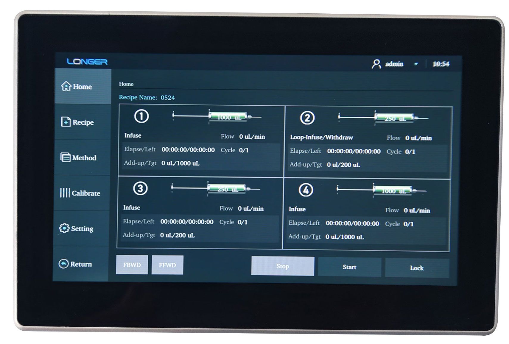 7 Touch screen controller for dLSP 501X Syringe pumps