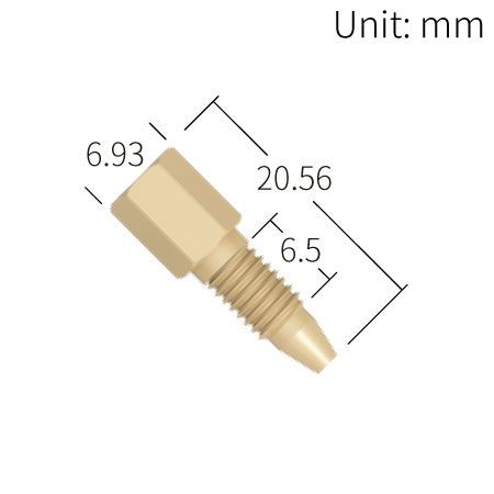 PEEK 5/16” Hex Head Fitting Fingertight one-piece - 10-32 UNF conical