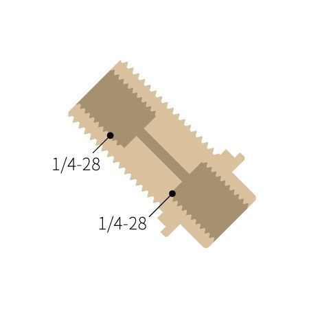 PEEK Female 2 * 1/4-28 UNF Thread Bulkhead Union - 1.25mm channel size