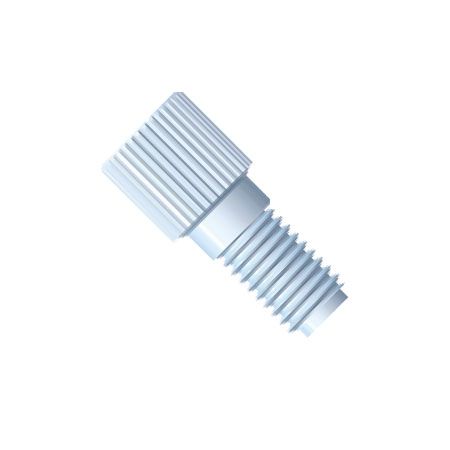 Flanged Fitting, 1/4-28UNF for 1.6 / 2.0mm OD-Tubing, Knurled head, PP