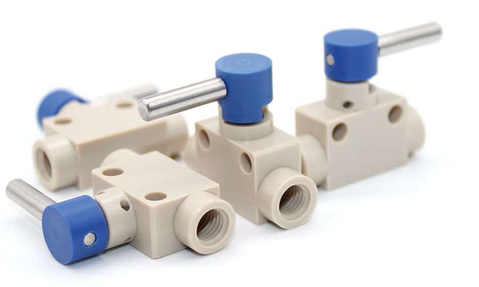 Manual 2-way PEEK stop valve