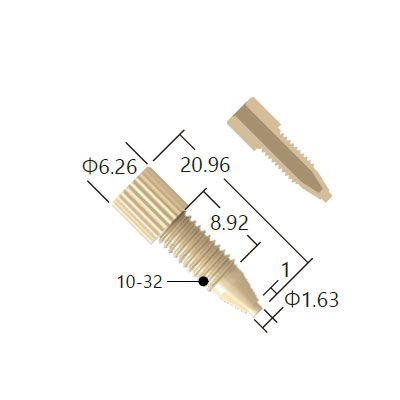PEEK Plug 10-32 UNF conical