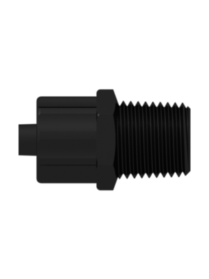 Male Luer Fitting Male Luer Integral Lock Ring to 1/8-27 NPT Thread, Black Nylon