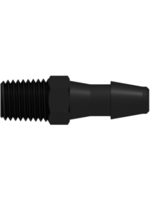Threaded NPT Fitting 1/16-27 NPT Thread to Barb, 3/16