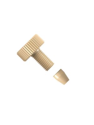 PEEK Fingertight Fitting Two-piece Knurl Head short - 10-32 UNF coned