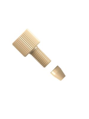 PEEK Fingertight Fitting Two-piece Knurl Head - 10-32 UNF coned