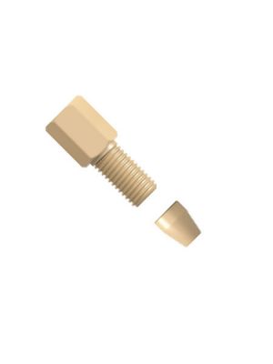 PEEK Two-piece 5/16” Hex Head Fitting Fingertight - 10-32 UNF coned