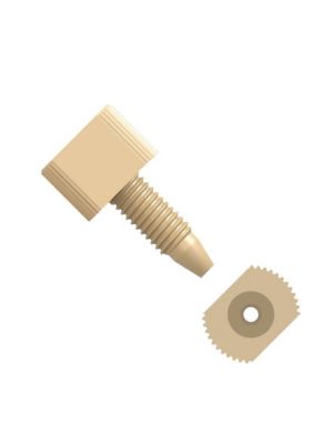 PEEK Fingertight Fitting Knurl-Flat Head one-piece - 10-32 UNF conical