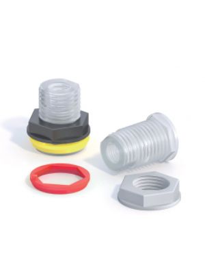 Bulkhead with female Thread 1/4-28UNF - 3-piece set