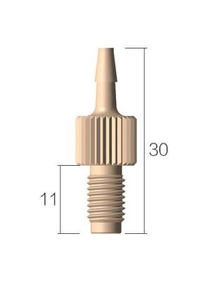 PEEK threaded fitting 1/4-28UNF - 3/32