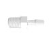 Adapter 1/4 NPT Thread x 1/4 Barb in White Polypropylene