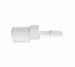 Adapter 1/4 BSPT Thread x 1/4 Barb in White Polypropylene