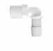 White Polypropylene Elbow 3/8 NPT x 1/2 ID