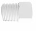 White Polypropylene threaded hex plug 1/8 NPT