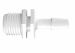 Straight Male Swivel 1/4 Barb in White Polypropylene