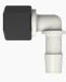 90 Degree Female Elbow 3/8 Barb in Natural Nylon - Black