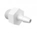 Adapter 10-32 UNF Thread x 1/16 Barb in White Nylon