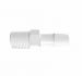 Adapter 1/4 BSPT Thread x 3/8 Barb in White Polypropylene
