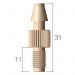 PEEK threaded fitting 1/4-28UNF - 5/32 (4.0 mm) ID