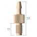 PEEK threaded fitting 1/4-28UNF - 1/8 (3.2 mm) ID